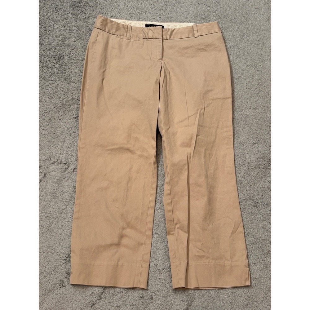 Talbots Petites Signature Khaki Pants Tan Cotton Stretch Straight Leg 2P